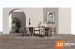 Dining Table Set Skp Files